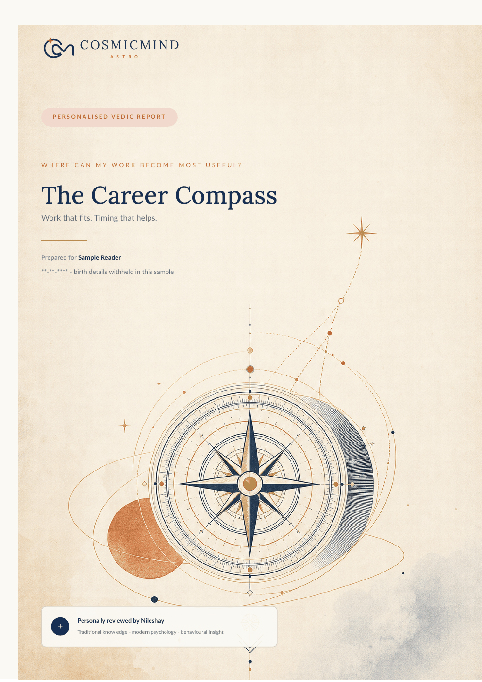First page of the The Career Compass sample report